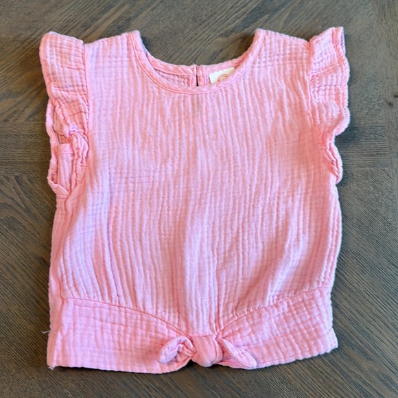 3/$15~ Wonder Nation girls set 3T pink top and navy flower print capri pants - Picture 2 of 7